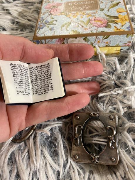 Stará retro mini kniha v hebrejskom jazyku,, 