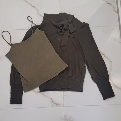 Dámska priehladná blúzka+tielko, s