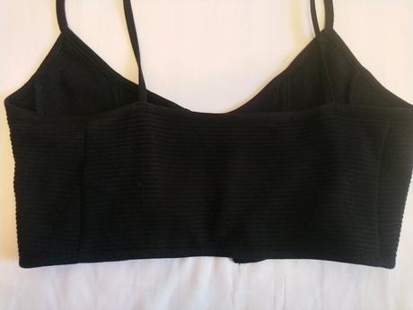 Dámsky čierny crop top so šnerovaním, new look, 40, new look,40