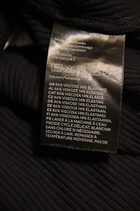 Čierny viskózový body top, h&m, h&m,m