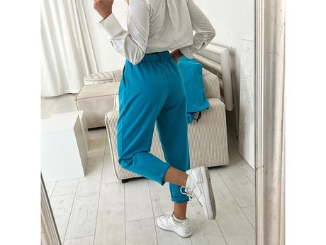 Elegantný tyrkysový komplet uni,