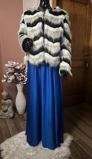 Slávnostné modré maxi šaty, l / m