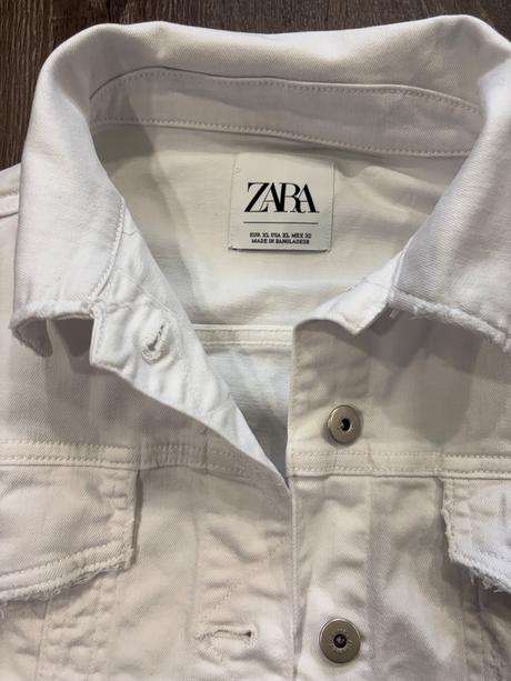 Zara biela štylova riflova bunda xl, zara,xl