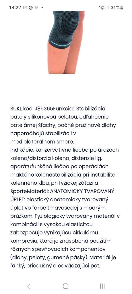 Ortéza na koleno zn. protetika,