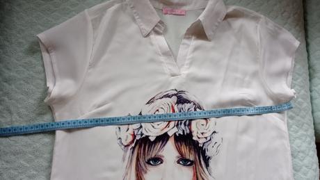 Blúzka s obrázkom dievčata predĺžená, m