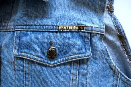Štýlová vintage džínsová vesta little big, xl