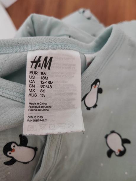 Teplé pyžamko overal, h&m,86