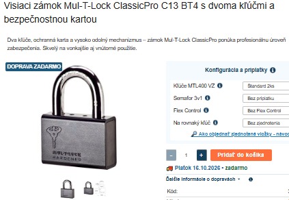 Zámok na garážovú bránu,