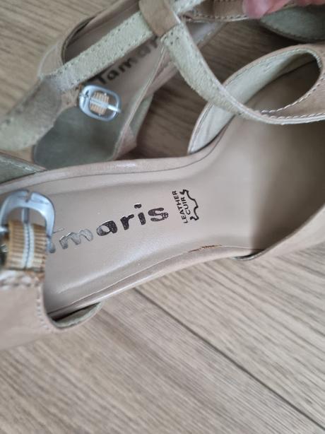 Krémové kožené lodičky tamaris 36, tamaris,36