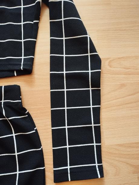 Bieločierny set sukne a topu shein, m