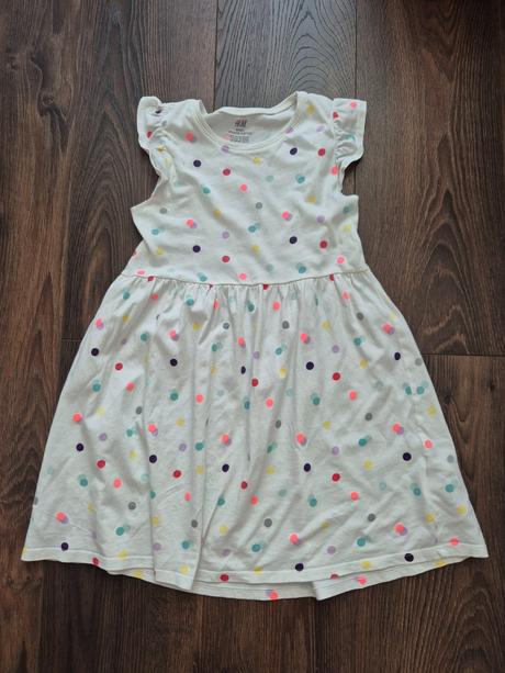 Bodkovane saty, h&m,122