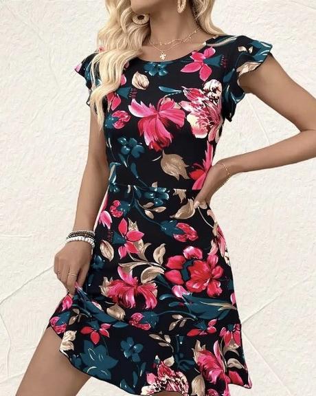 Krasne kvetovane šaty-38-40, 40