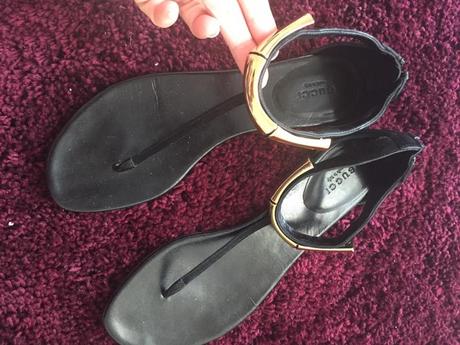 Gucci gold bamboo sandals 39, gucci,39