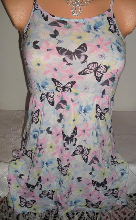 Motylikova bavlnena tunika, h&m,xs