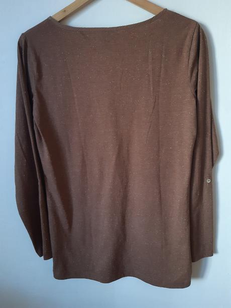 Hnedé melírované tričko s dlhým rukávom, takko,l