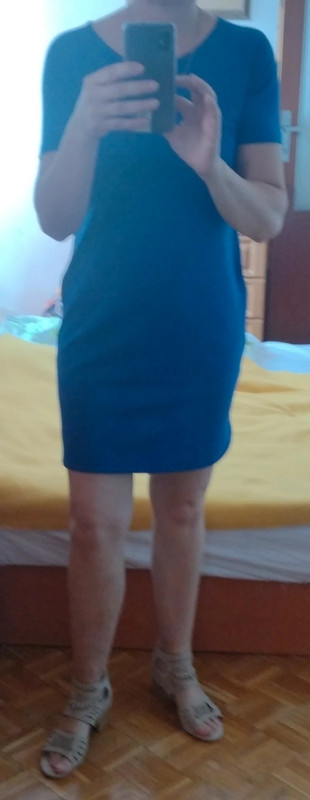 Modré šaty s efektnými bočnými zipsami, reserved,m