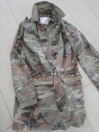 Dievčenská maskáčová bunda, river island,134