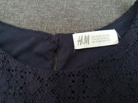Tmavomodré čipkové šaty, h&m,134