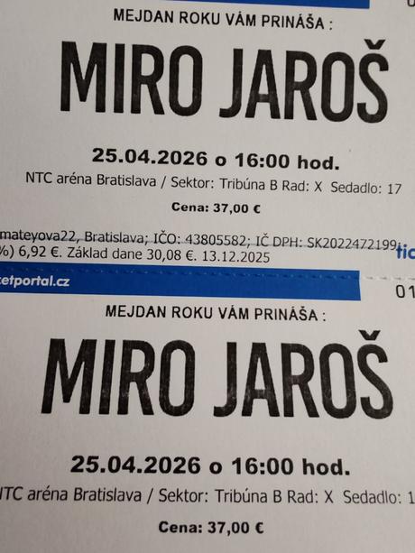 Lístky na koncert mira jaroša, 