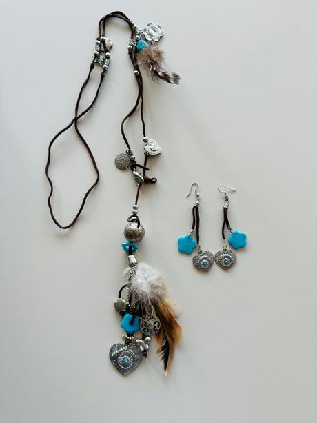 Indiánsky set náhrdelník a nausnice,