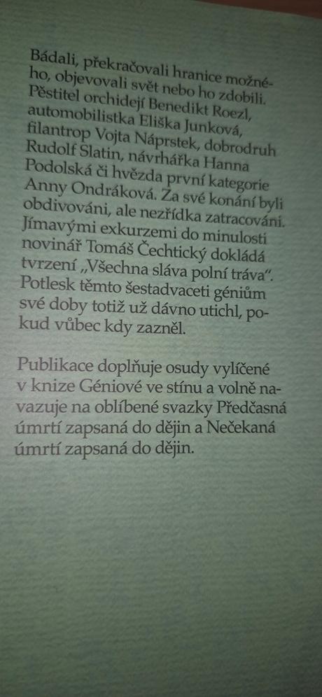 Tomáš čehtický - séria nečekané úmrtí a géniové, 