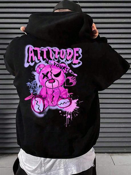 Pánska mikina s kapucňou vzadu s potlačou (l), l