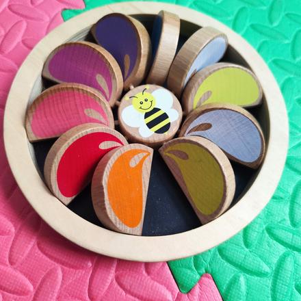 Montessori učenie farieb drevená,