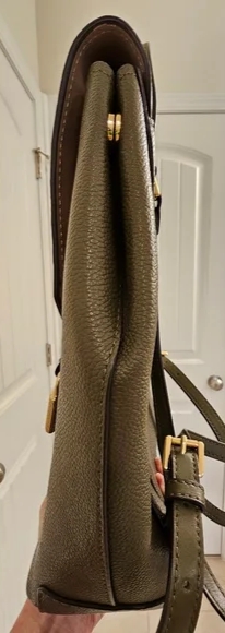 Kožený ruksak, batoh michael kors hayes khaki, michael kors