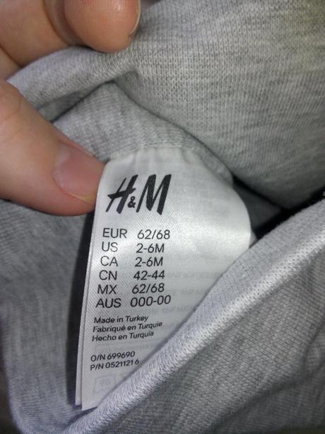 Ciapka h&m nenosena,siva predana, h&m,68
