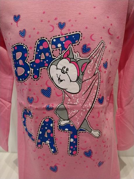 Ružová nočná košeľa bat cat, valerie dream, 116 cm, 116