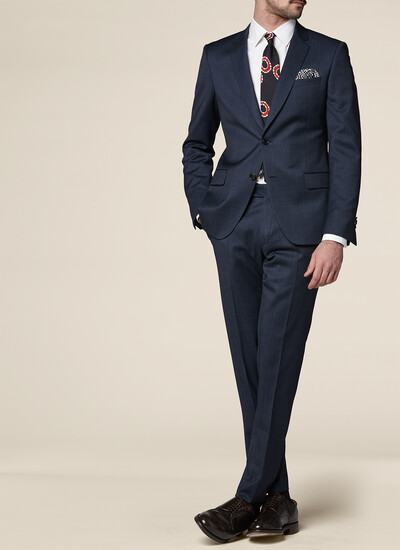 Luxusný pánsky oblek tmavomodrej farby, m