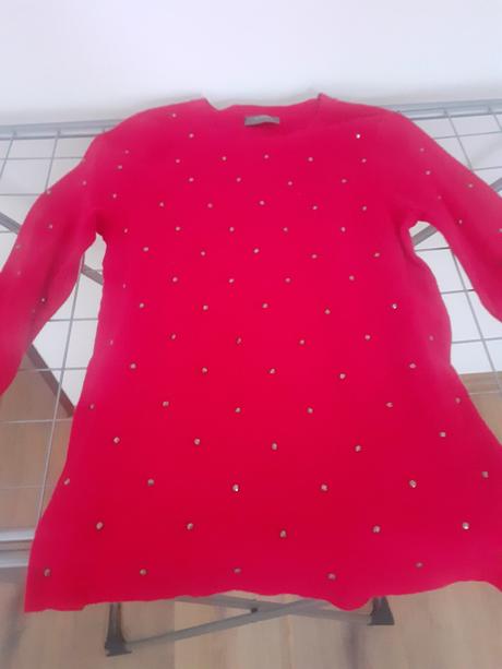 Červený dievčenský pulóver, yessica,164