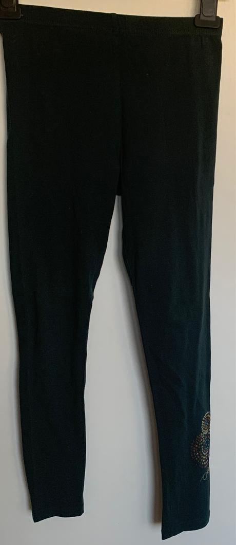 Desigual tmavozelené legíny s aplikáciou, desigual,134