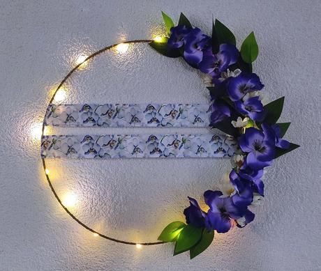 Jarný dekoračný veniec_led, 