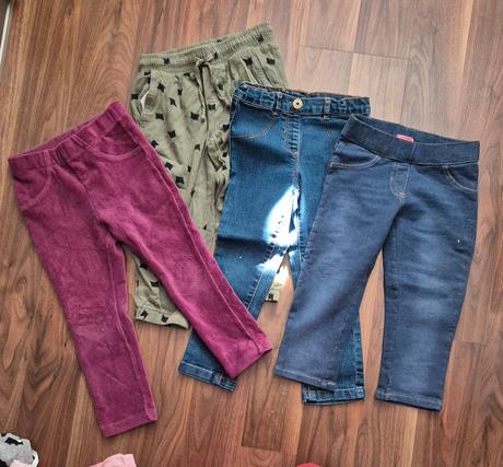 2x rifle a 2x nohavice pre dievčatko, h&m,92