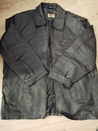 Pánska kožená bunda, koženka čierna, xl