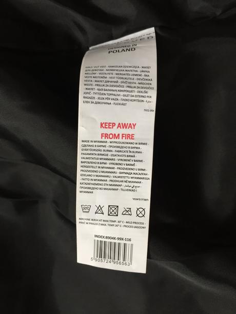 Dievcenska vesta 5-6 rokov, reserved,116