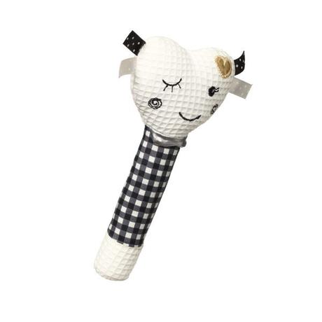 Babyono 767 plyšová pískacia hračka blinky heart b,