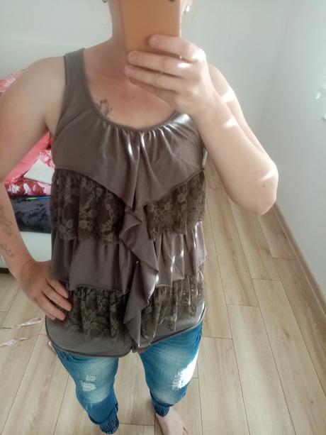 Tričko s čipkou, amisu,m