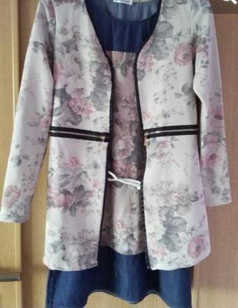 Saty s kardiganom, s