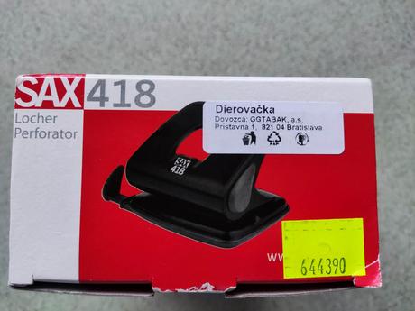 Dierovačka na papier-nová, 