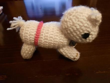 Ovečka pletena so zvončekom, 15 - 13 cm, 