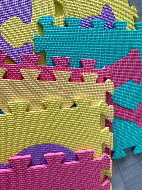 Penová podložka puzzle abeceda+loptičky farebné,