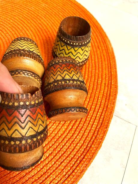 Drevené poháriky / 6 ks,