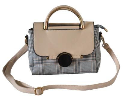 Kabelka púdrovo-kockovaná, do ruky aj crossbody, 