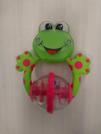 Plastové chrastítko žabka, chicco, 14 cm, 