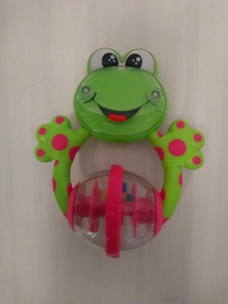 Plastové chrastítko žabka, chicco, 14 cm, 
