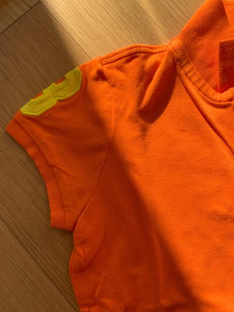 U.s. polo tricko oranžové s golierom s, s