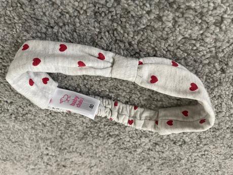 C&a oteplené tepláky + čelenka dievča 80 srdiečka, c&a,80