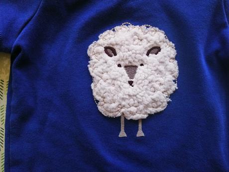 Tmavo modré tričko ovečka, joules, 68-74 cm, 74